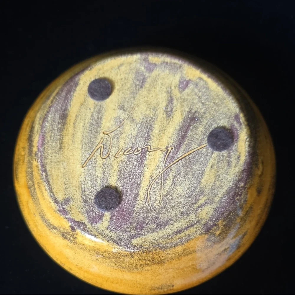 RARE FIND-Ikebana Handmade Ceramic Lotus Flower Vase Signed
